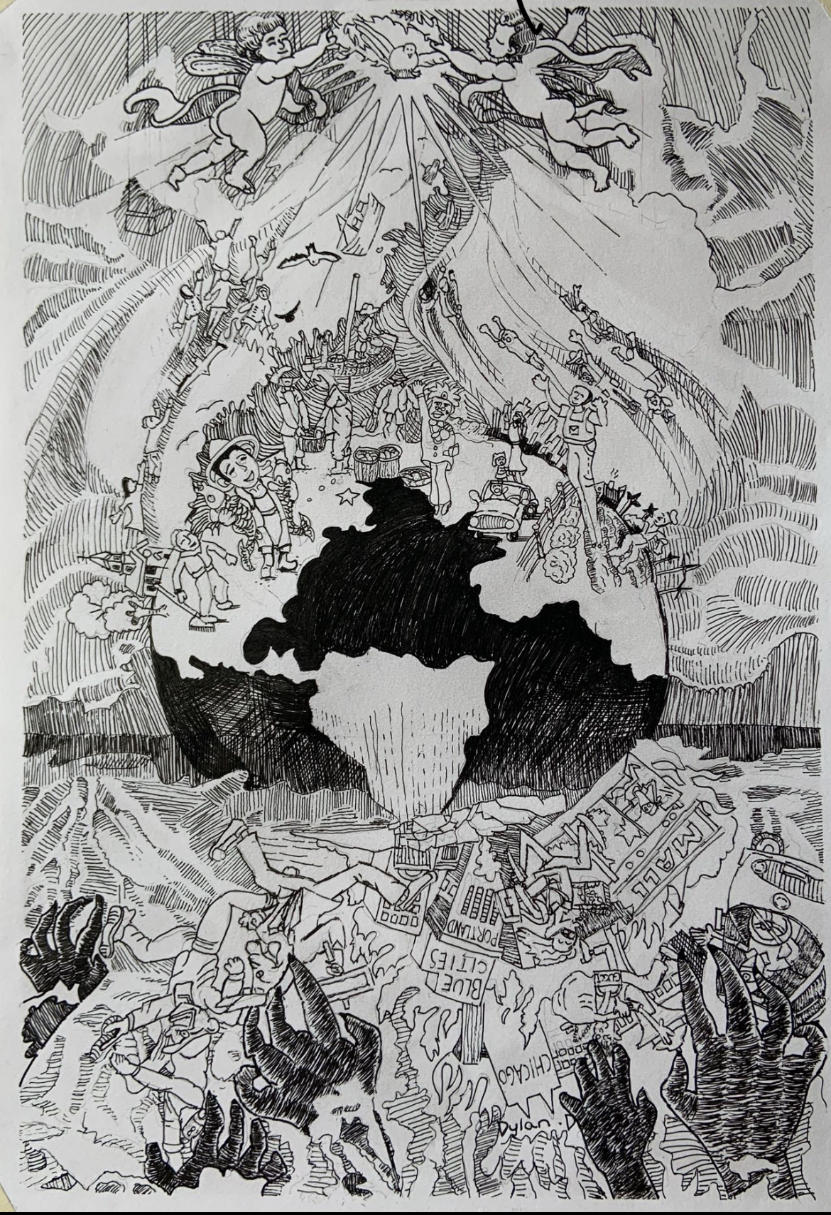 Life After-Effects — ink drawing by Dylan Duan